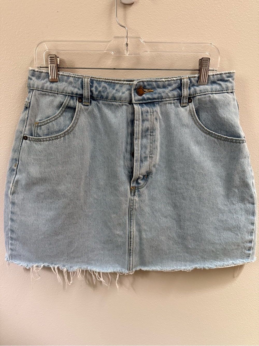 ROLLA'S Light Blue Denim Mini Skirt with Frayed Hem Size 31